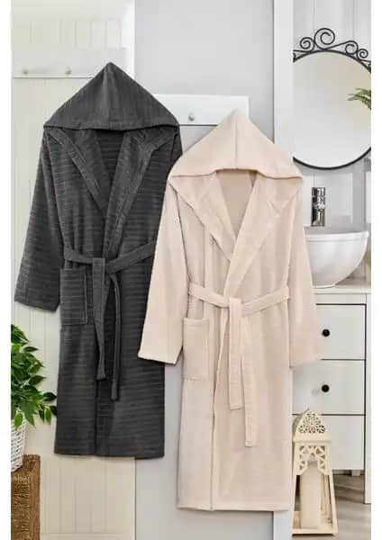 Moke Pera 2'li Çift Bornoz Seti Modern Tasarım ve Çok Yönlü Kullanım İmkanıyla