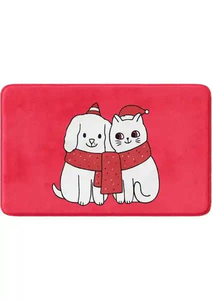 Monnhein Sevimli Tasarımlı Yılbaşı Dekoru Banyo Paspası Ev Dekorasyonuna Şık ve Güvenli Katkı Sağlar