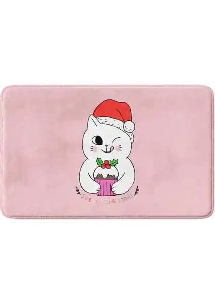 Monnhein Sevimli Tasarımlı Yılbaşı Temalı Banyo Paspası Güvenlik ve Estetik Bir Arada
