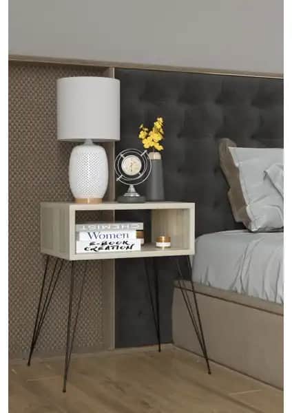 Montana Remaks Elit Metal Ayaklı Komodin: Şık ve Dayanıklı Modern Yatak Odası Mobilyası