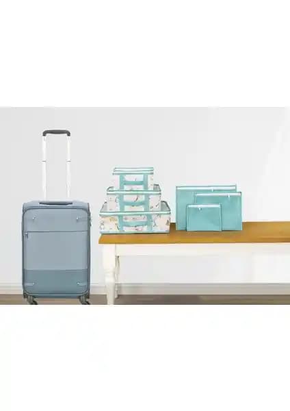 Mor Bebe 6'lı Desenli Fileli Bavul Valiz İçi Düzenleyici Pratik ve Çok Amaçlı Bebek Organizatörü