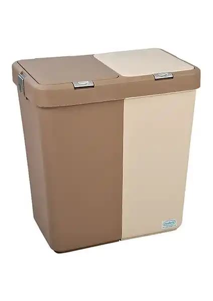 Motek Duo Kirli Çamaşır Sepeti Bej-Kahve Modern ve Fonksiyonel Tasarım