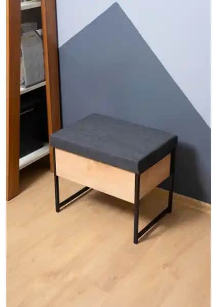 Mudesa Metal Ahşap Sanıkladaki Puf: Modern ve Çok Amaçlı Ev Dekorasyonu Ürünü