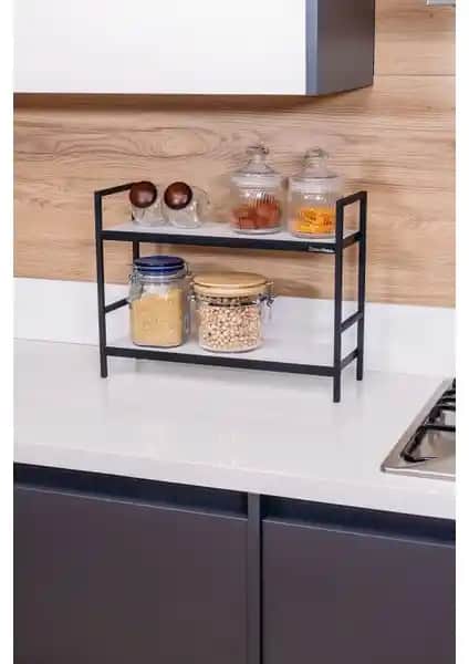 Mudesa Metal Masa Servis Rafı Modern ve İşlevsel Mutfak ve Banyo Düzenleyici Tasarım