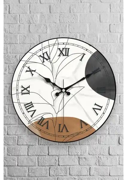 Muyika Arte Oval Gerçek Cam Duvar Saati 36 cm Modern ve Estetik Tasarım