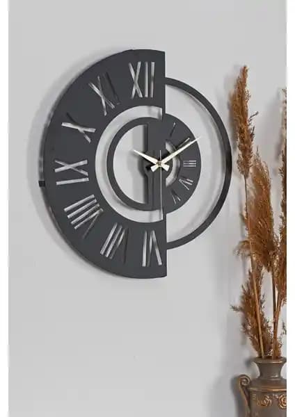 Muyika Ruota Metal Siyah Duvar Saati 50x50 cm ile Şıklık ve İşlevsellik Bir Arada