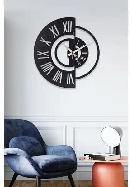 Muyika Ruota Metal Siyah Duvar Saati Modern ve Şık Tasarımıyla Dekorasyonunuza Zarafet Katıyor