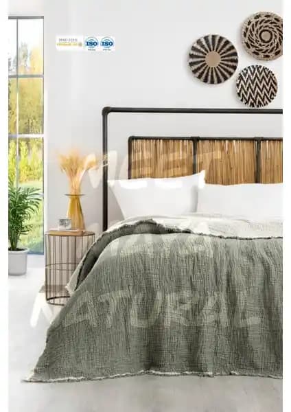 Natural Meet Maya Çift Taraflı Pamuk Müslin Yatak Örtüsü Estetik ve Dayanıklı Tasarım