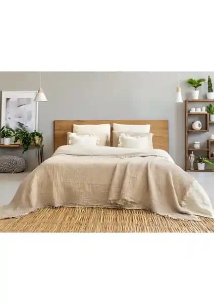 Natural Meet Maya Çift Taraflı Pamuklu Müslin Yatak Örtüsü 4 Katlı ve Çok Yönlü Kullanım