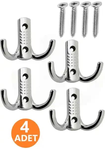 Nobel 4 Adet Krom Metal Askılık Seti Dayanıklı ve Pratik Depolama Çözümü