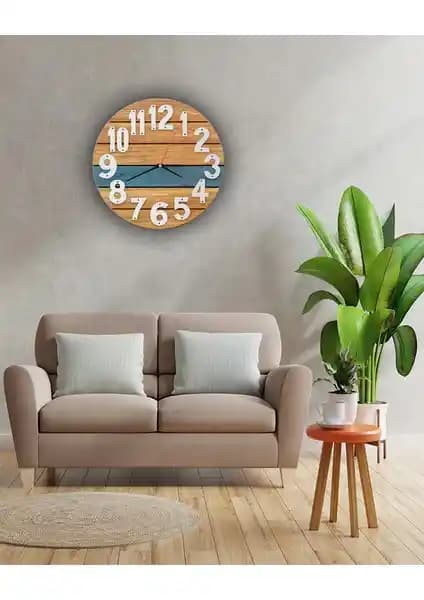 Notpa Ahşap Duvar Saati Modern Tasarım ve Sessiz Çalışma Özelliğiyle Şıklık Katar