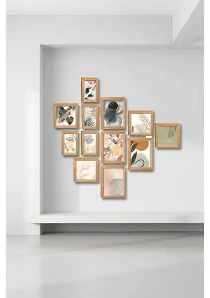 Nt Handmade 12 Parça Ahşap Tablo Seti ile Modern ve Şık İç Mekan Dekorasyonu