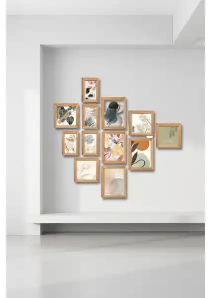 Nt Handmade 12 Parça Ahşap Tablo Seti ile Modern ve Şık İç Mekan Dekorasyonu