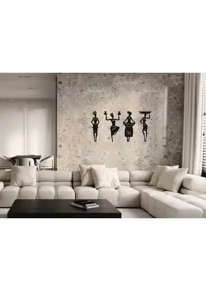 Numa Concept Afrika Kadın Figürleri Ahşap Duvar Dekoru Modern ve Kültürel Tasarım