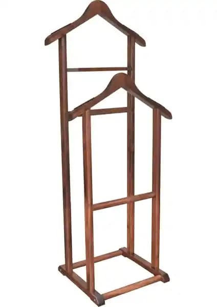 NYN Ahşap Dilsiz Uşak Ceviz Renk Çift Tepeli Ayaklı Askı Ürünü Hakkında Detaylı Bilgi