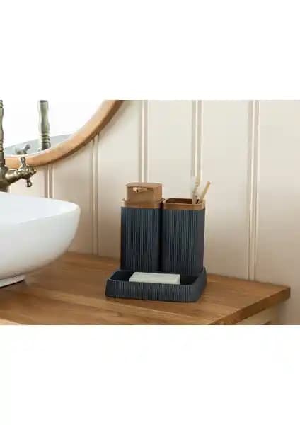Olivia 3'lü Banyo Seti Antrasit: Modern ve Şık Banyo Aksesuarları for Fonksiyonellik ve Estetik