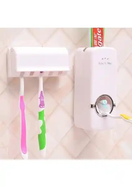 Optana Diş Macunu Sıkacağı ve 5'li Fırça Tutucu ile Hijyenik Diş Bakımı Kolaylığı
