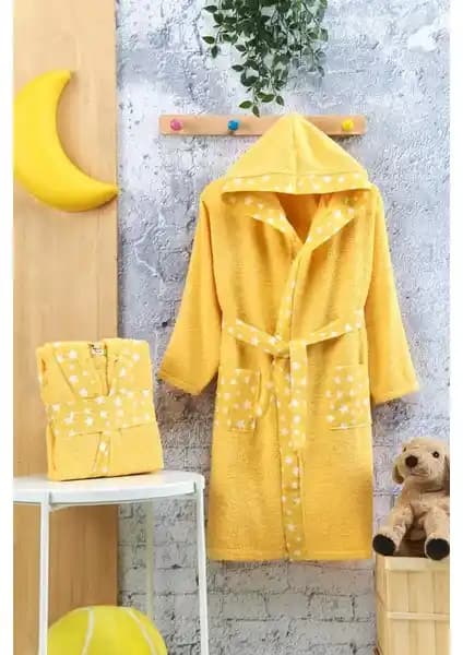 Oyalı Textile Çocuk Bornozu Kapüşonlu Şık ve Konforlu Pamuklu Tasarım