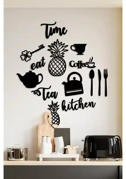 Özcanlar 14 Parça Mutfak Çerçevesiz Lazer Kesim Ahşap Duvar Dekorasyonları