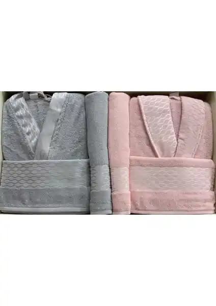 Özdilek Elissa Aile Bornoz Seti Gri Pudra Renk Seçenekleri ve Özellikleri