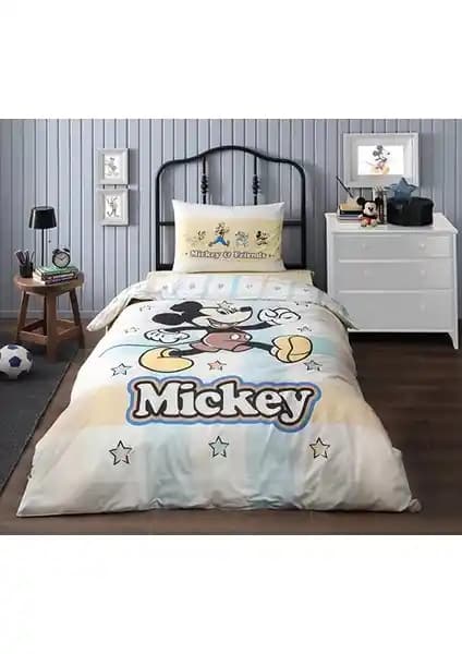 Özdilek Mickey Mouse Lisanslı Çocuk Nevresim Takımı ve Lastikli Çarşaf Seti