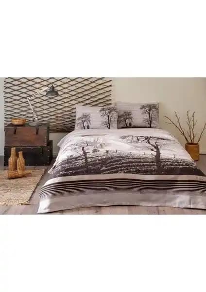 Özdilek Wood Kahve Çift Kişilik Nevresim Takımı Modern ve Şık Tasarım