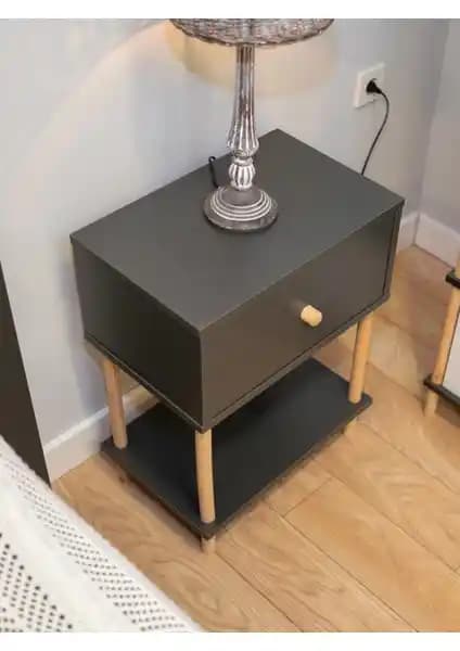 Peka Düşer Kapaklı Raflı Modern Komodin Yatak Odası İçin Şık ve Fonksiyonel Tasarım