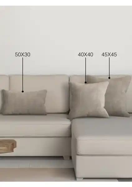 Perle Home Taş Rengi Kırlent Yastık Kılıfı Modern Dekorasyon ve Konfor İçin Uygun