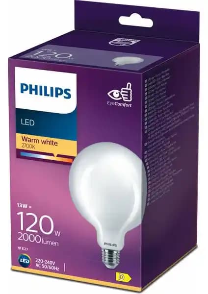 Philips 120W GLOBE LED Ampul Sıcak Sarı Işık 2700K Ev ve Ofis Aydınlatması