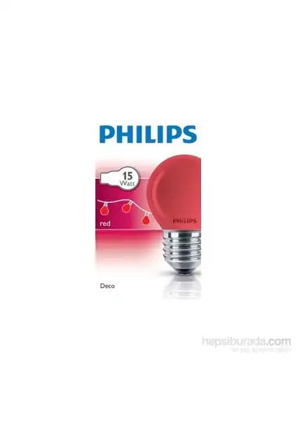 Philips 15W E27 Kırmızı Parti Ampulü, Enerji Tasarruflu ve Uzun Ömürlü Atmosfer Yaratıcı