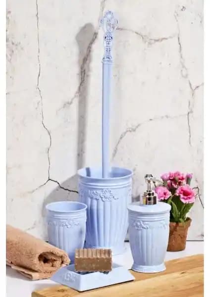 Piev House 4 Lü Banyo Seti Turkuaz Renkli Modern ve Dayanıklı Tasarım