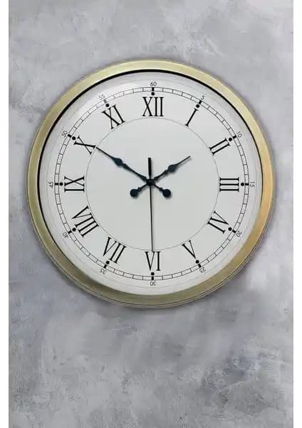 Platin Saat 40 cm Eskitme Metal Retro Duvar Saati Modern Dekorasyon için Uygun