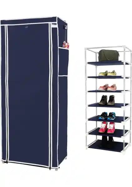 Prado 7 Raflı Çelik Profilli Bez Dolap: Modern ve Çok Amaçlı Depolama Çözümü