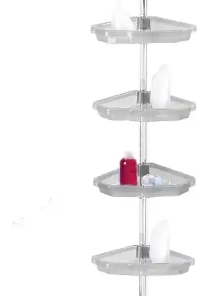 Primanova Yaylı Banyo Köşe Rafı Naturel: Dayanıklı ve Şık Modern Depolama Çözümü