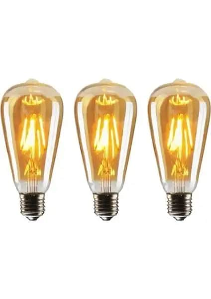 Proich 3'lü Rustik LED Ampul Seti E27 Günışığı Rengi Modern ve Enerji Verimli Tasarım