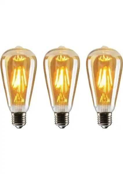 Proich 3'lü Rustik LED Ampul Seti E27 Günışığı Rengi Modern ve Enerji Verimli Tasarım