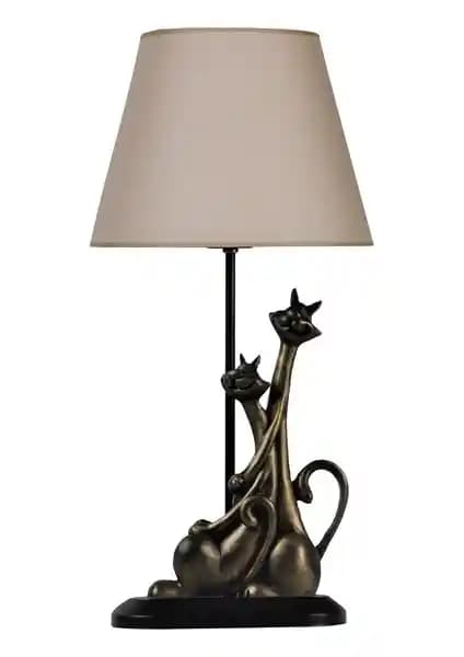 Qdec Modern Kedi Abajur Gold Bej: Estetik ve Fonksiyonel İç Mekân Dekorasyonu Çözümü