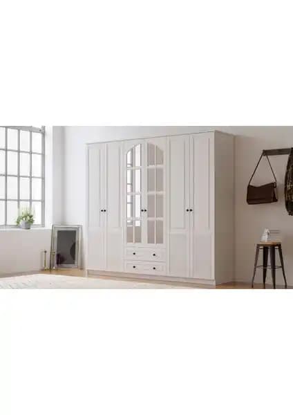 Rabi Mobilya İzel Country 6 Kapak 2 Çekmeceli Gardırop Detaylı İnceleme ve Özellikleri