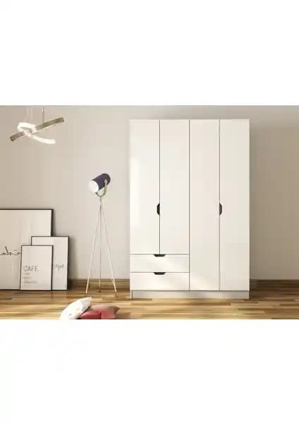 Rabi Mobilya Modern Style 4 Kapak 2 Çekmeceli Gardrop Dayanıklı ve Şık Tasarımıyla Dekorasyonunuza Uyum Sağlar