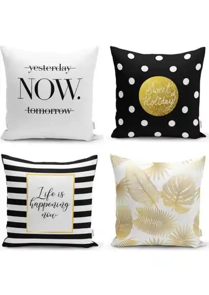 RealHomes 4'lü Dekoratif Kırlent Kılıfı Seti ile Ev Dekorasyonunda Şıklık ve Konfor