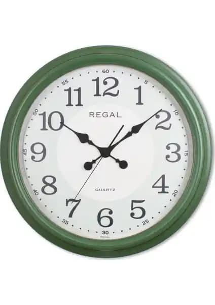 Regal 9108 H2 Yeşil Eskitme Büyük Boy Duvar Saati - Şık ve Fonksiyonel Tasarım