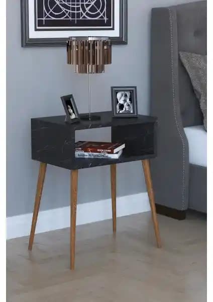 Remaks Komot Remaks Retro Komodin Siyah Mermer Modern ve Şık Tasarım Detayları