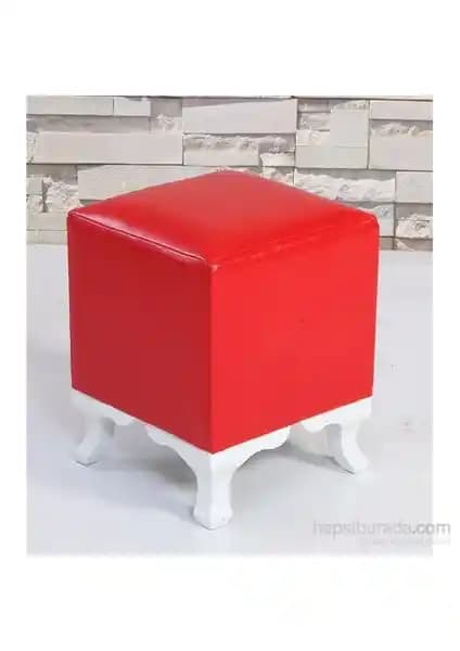 Remaks Lükens Ayak Kırmızı Kare Puf: Modern ve Şık Oturma Çözümü