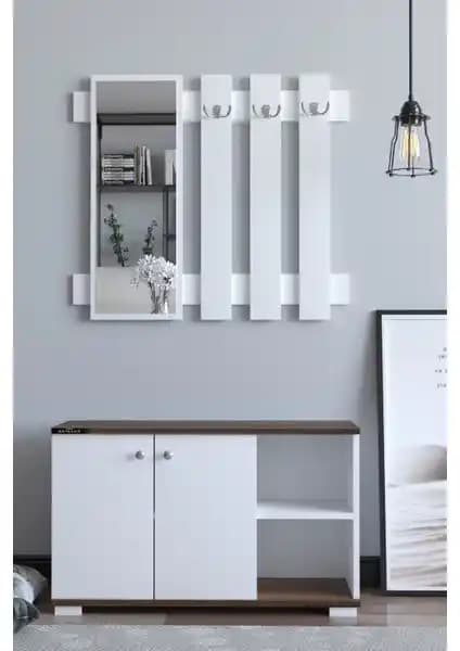 Remaks Plus Aynalı Vestiyer Ayakkabılık ve Portmanto Kombinasyonu İle Şık ve Fonksiyonel Çözümler