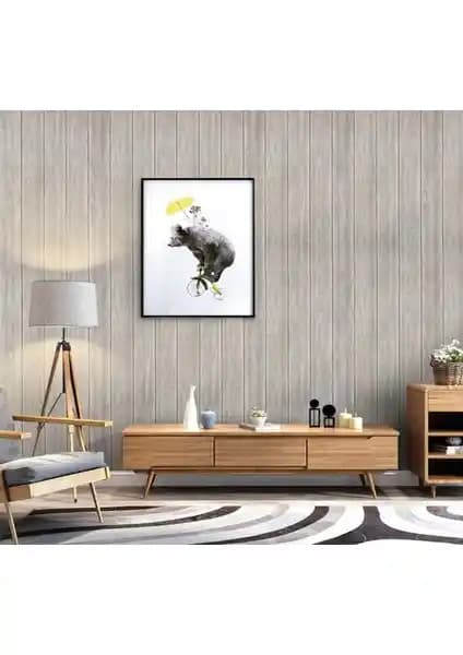 Renkli Duvarlar Krem Ahşap Lambiri: Kendinden Yapışkanlı Modern Duvar Paneli