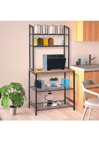 RetoDesign Atlantik Çam Mutfak Bangosu: Dayanıklı Çok Amaçlı Metal Raf Çözümü