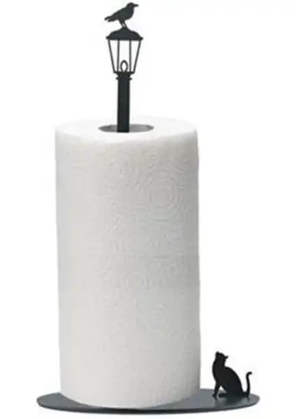 Risingmaber Dekoratif Metal Kedi ve Kuş Figürlü Kagıt Havlulukları Modern ve Şık Tasarım