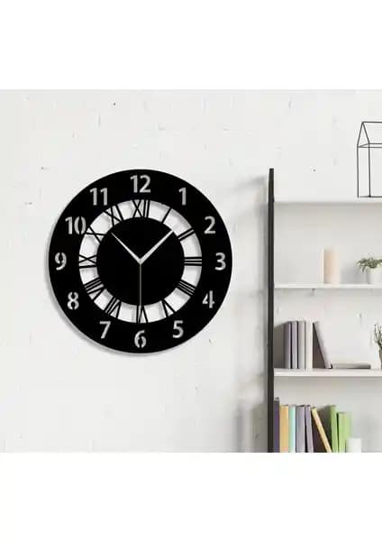 Roma ve Latin Rakamlı Dekoratif Ahşap Duvar Saati – Şık ve Dayanıklı Tasarım