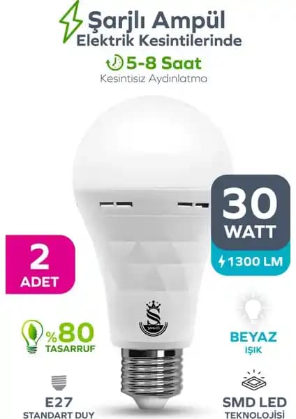 ŞANLED 30W Şarjlı Akülü LED Ampul: Enerji Tasarrufu ve Güvenilir Aydınlatma Çözümü