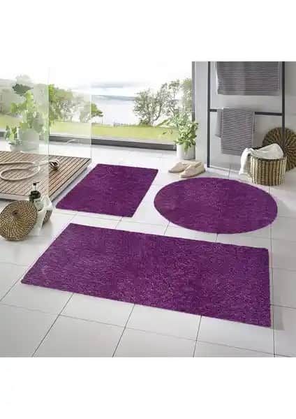 Sarar XL Büyük Boy Banyo Paspası Üçlü Takım: Estetik ve Güvenli Banyo Dekorasyonu